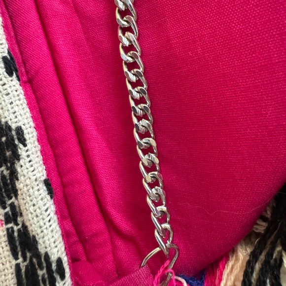 Red and Pink Crossbody Bag with Chain Strap - Picture 6 of 11